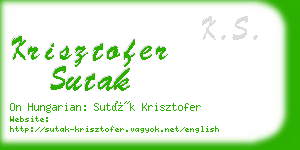 krisztofer sutak business card